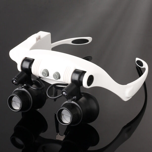 Headband Magnifier with LED Light And Multiple Lenses - Up to 25x Zoom