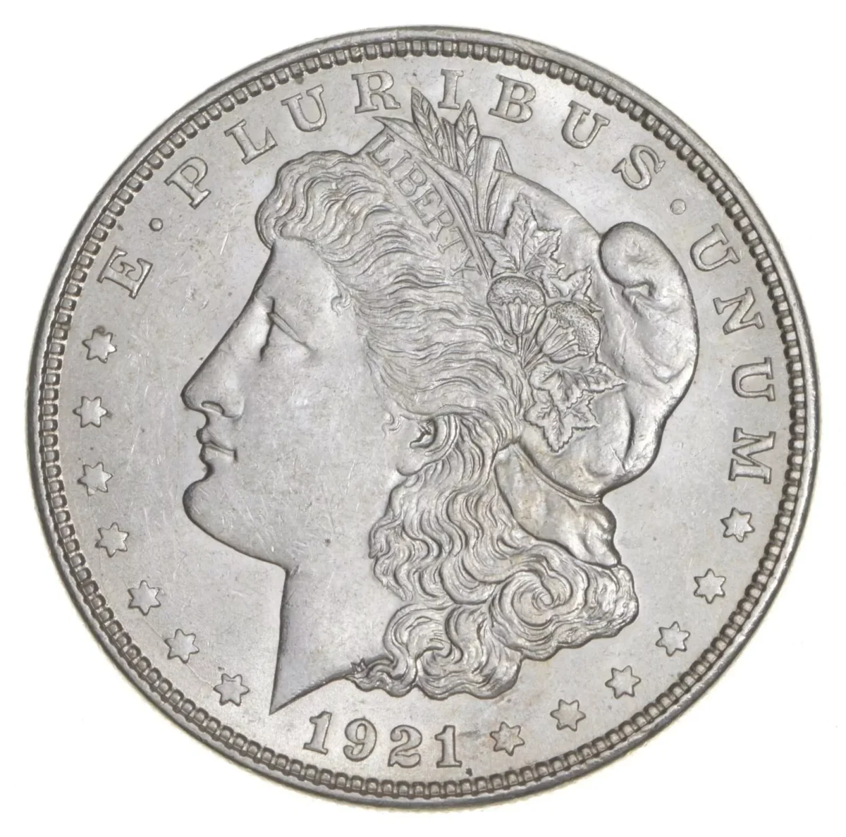 1921 Morgan Silver Dollar -AU/Unc - Almost Uncirculated - last year issue