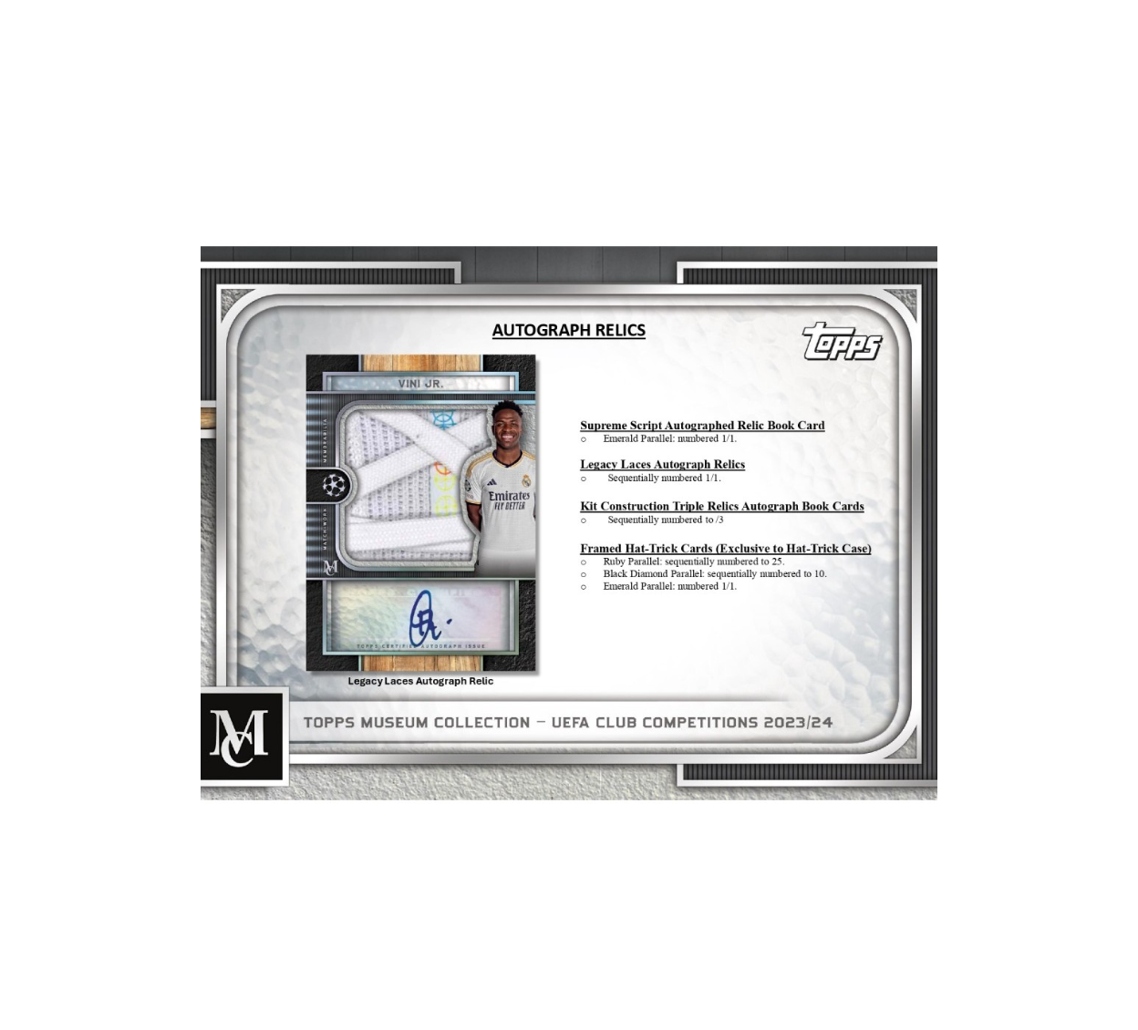 2023-24ToppsUEFAClubCompetitionsMuseumCollectionSoccerHobbyBox5