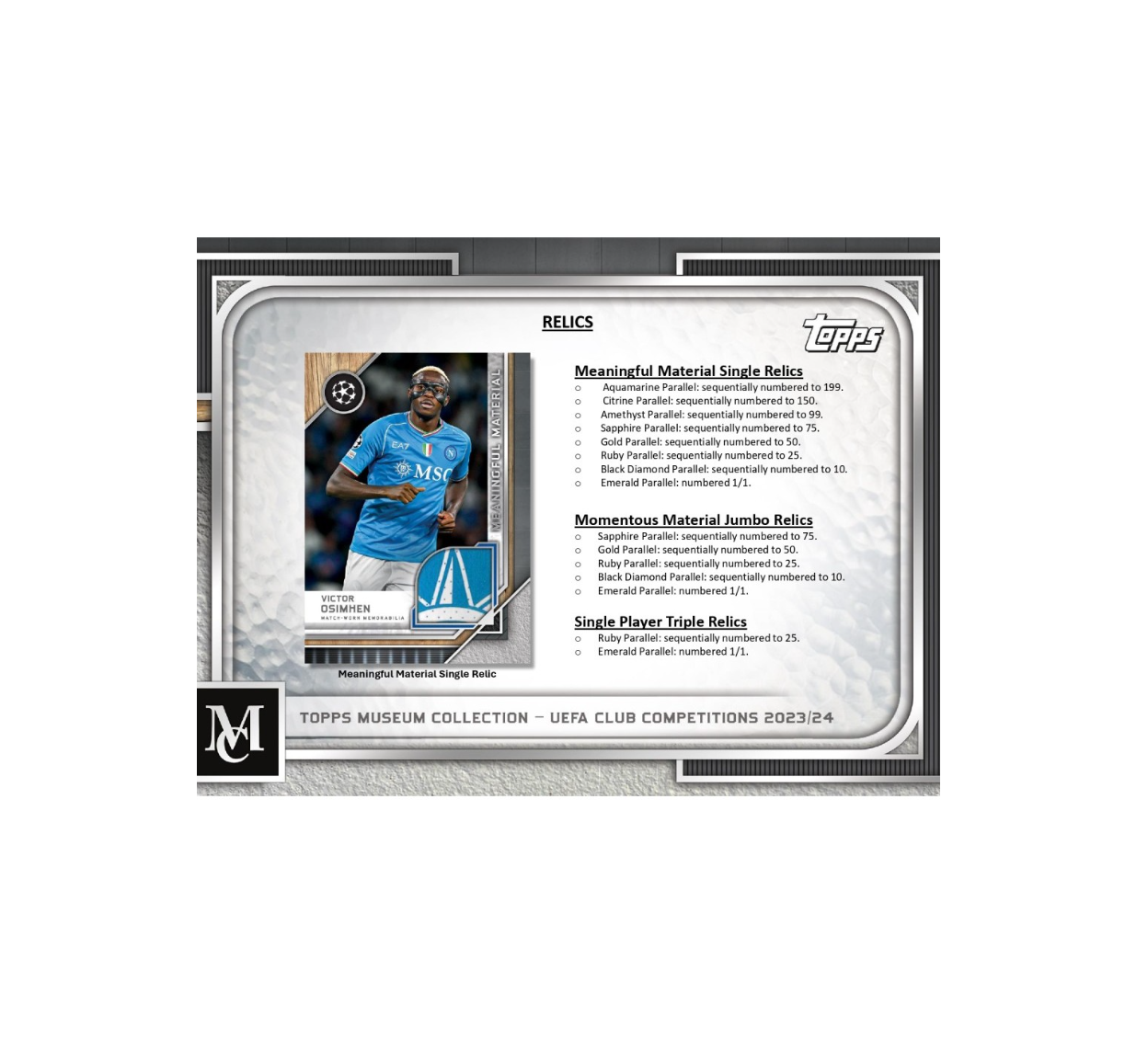 2023-24ToppsUEFAClubCompetitionsMuseumCollectionSoccerHobbyBox7
