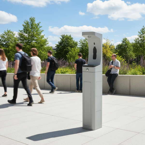 Haws 3610 ADA Outdoor Vandal-Resistant Stainless Steel Pedestal Bottle Filler