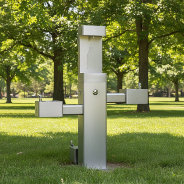 Global Industrial™ Outdoor Bottle Filler & Drinking Fountain with Pet Station – Unfiltered – 761221