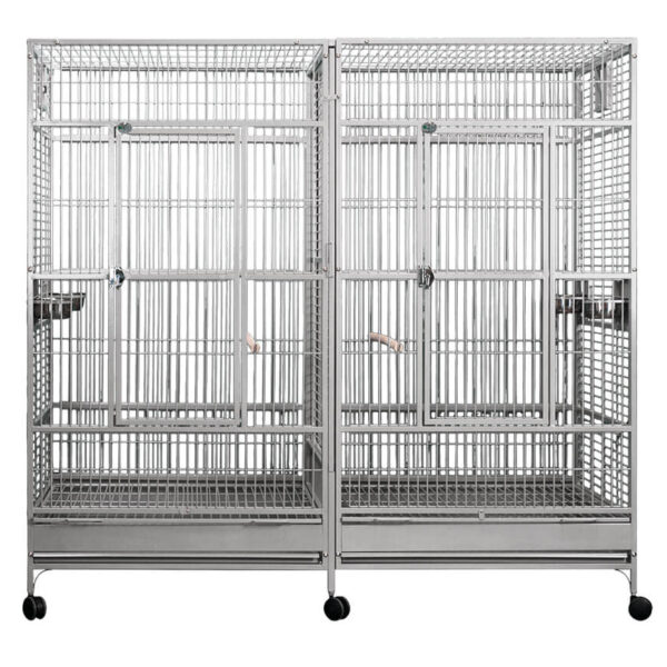 A&E Stainless Steel 80"x40" Huge Double Macaw Cage