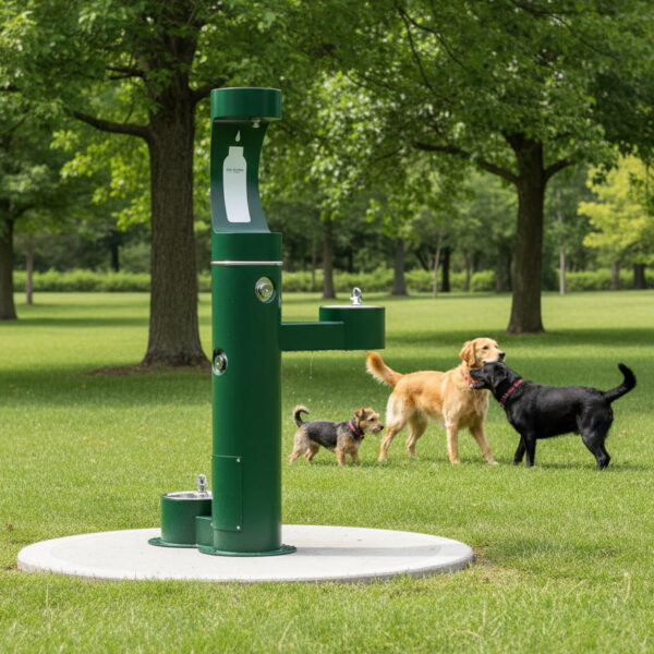 Elkay LK4420BF1UDBFRKEVG ezH2O® Bi-Level Pedestal Bottle Filling Station with Pet Fountain